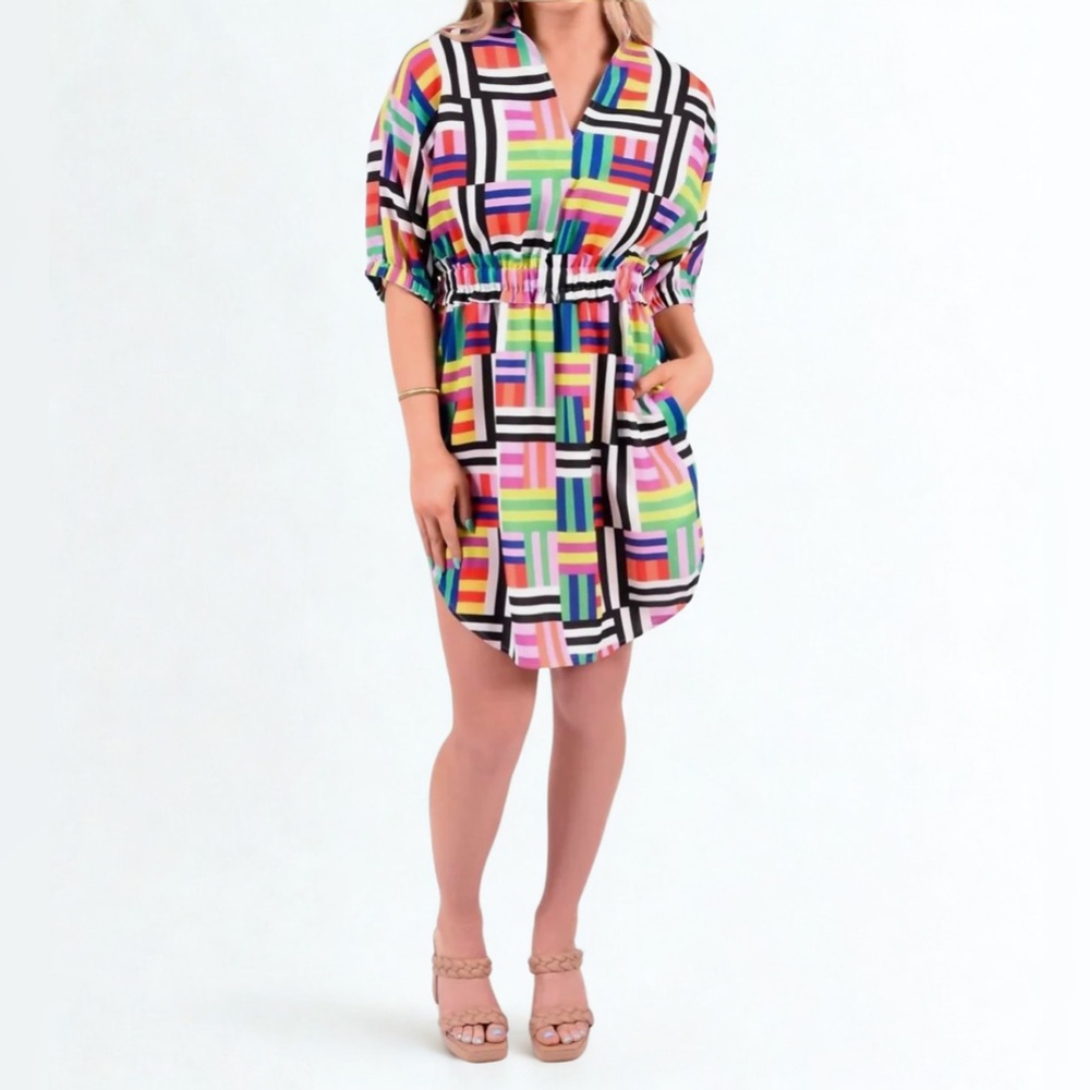 Emily McCarthy Multicolor Striped Dress